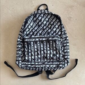 Lacoste Black and White Backpack